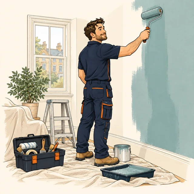 Illustration of a tradesperson at work