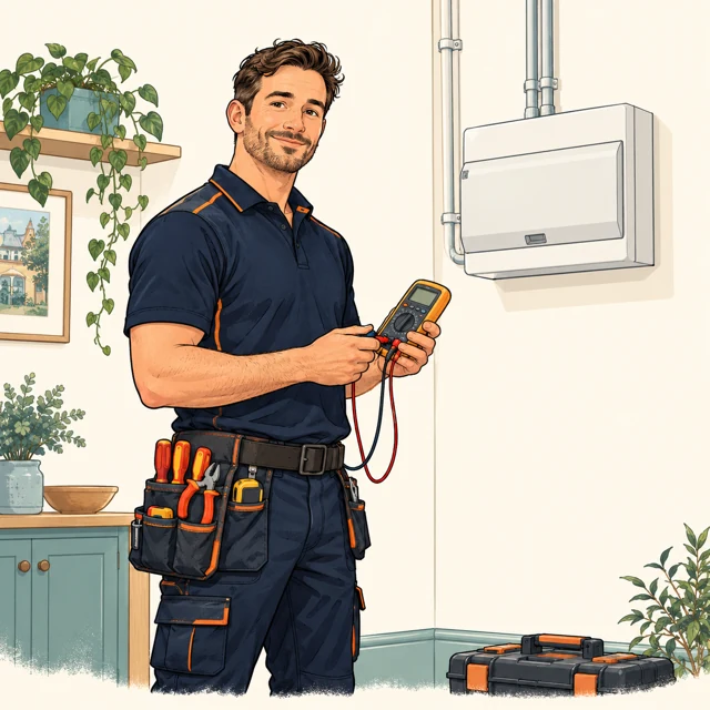 Illustration of a tradesperson at work